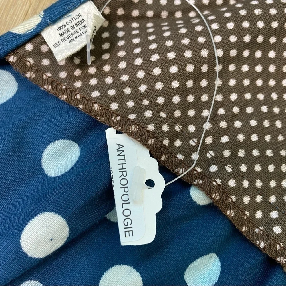 Anthropologie Retro Polka Dot Ruffle Half Apron NWT